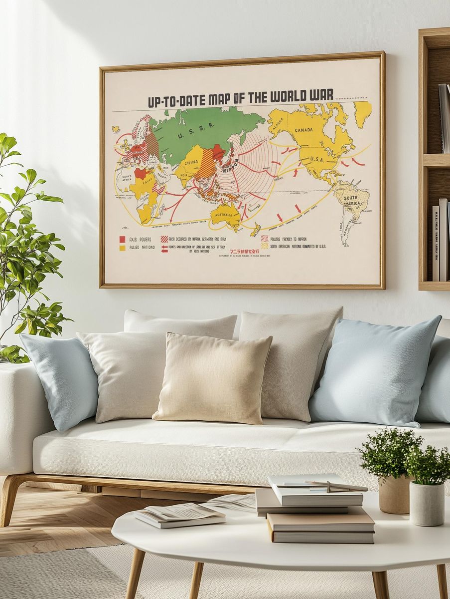 Up-to-date map world war (1942). — room view 2