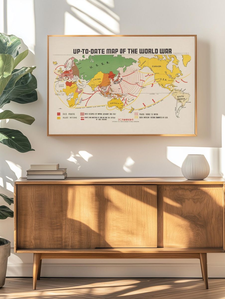 Up-to-date map world war (1942). — room view 3