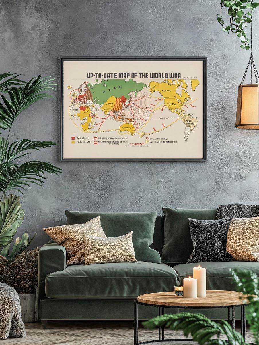 Up-to-date map world war (1942). — room view 4