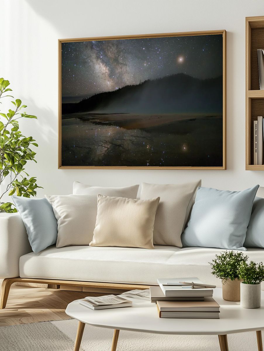 Milky Way Over Yellowstone — Nature Print. — room view 2