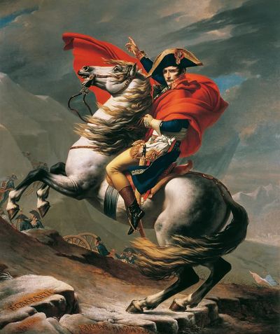Napoleon Crossing Alps (1801-1805) Jacques-Louis. poster print