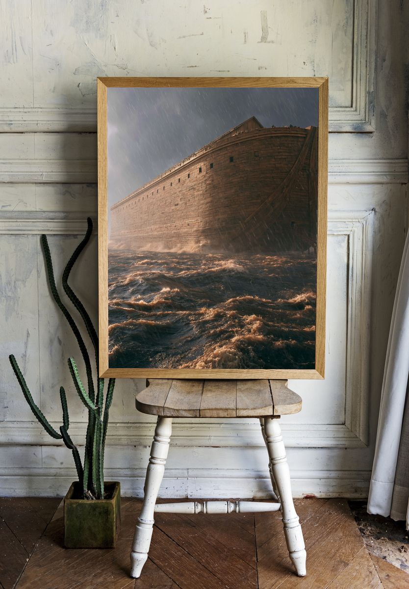 Noah’s Ark Storm Scene Poster. — room view 1