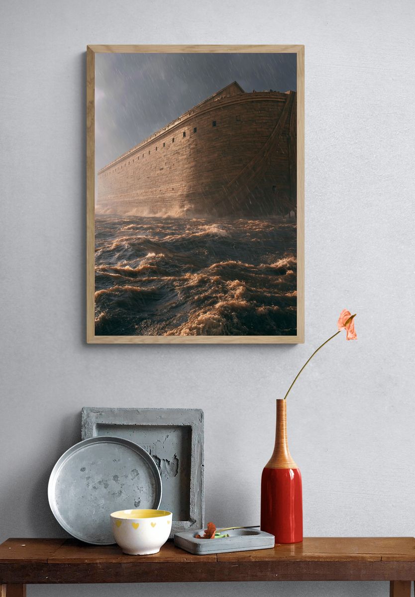 Noah’s Ark Storm Scene Poster. — room view 3
