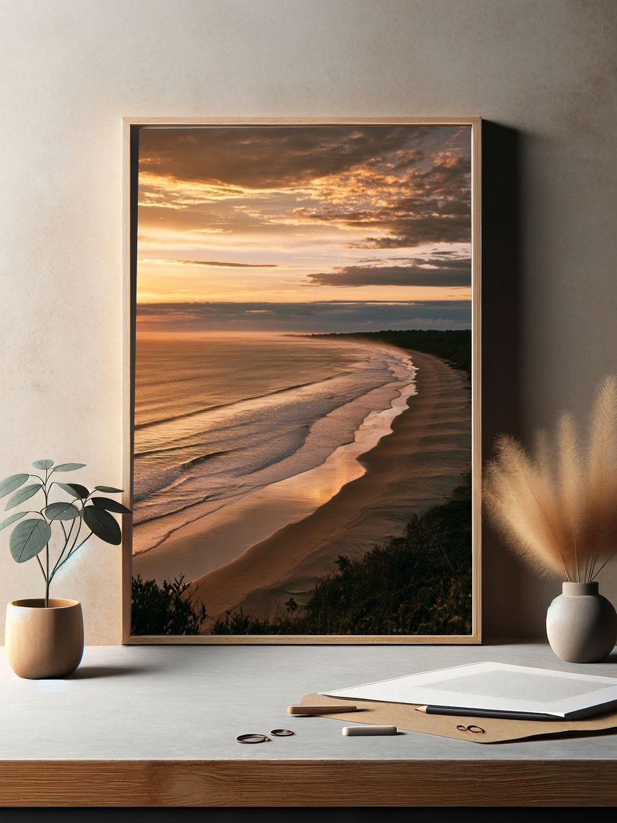 Golden Coast Sunset Print. — room view 2