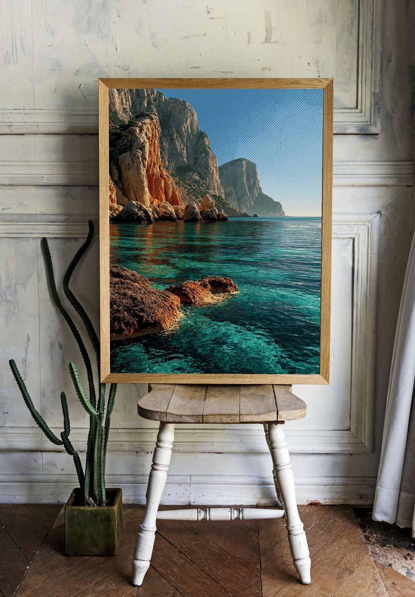 Coastal Cliffs Seascape Poster. — room view 1