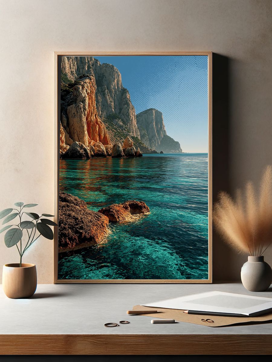 Coastal Cliffs Seascape Poster. — room view 2