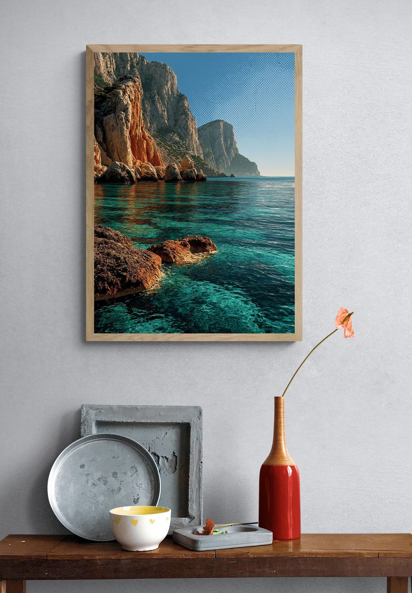 Coastal Cliffs Seascape Poster. — room view 3