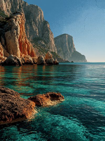 Coastal Cliffs Seascape Poster.