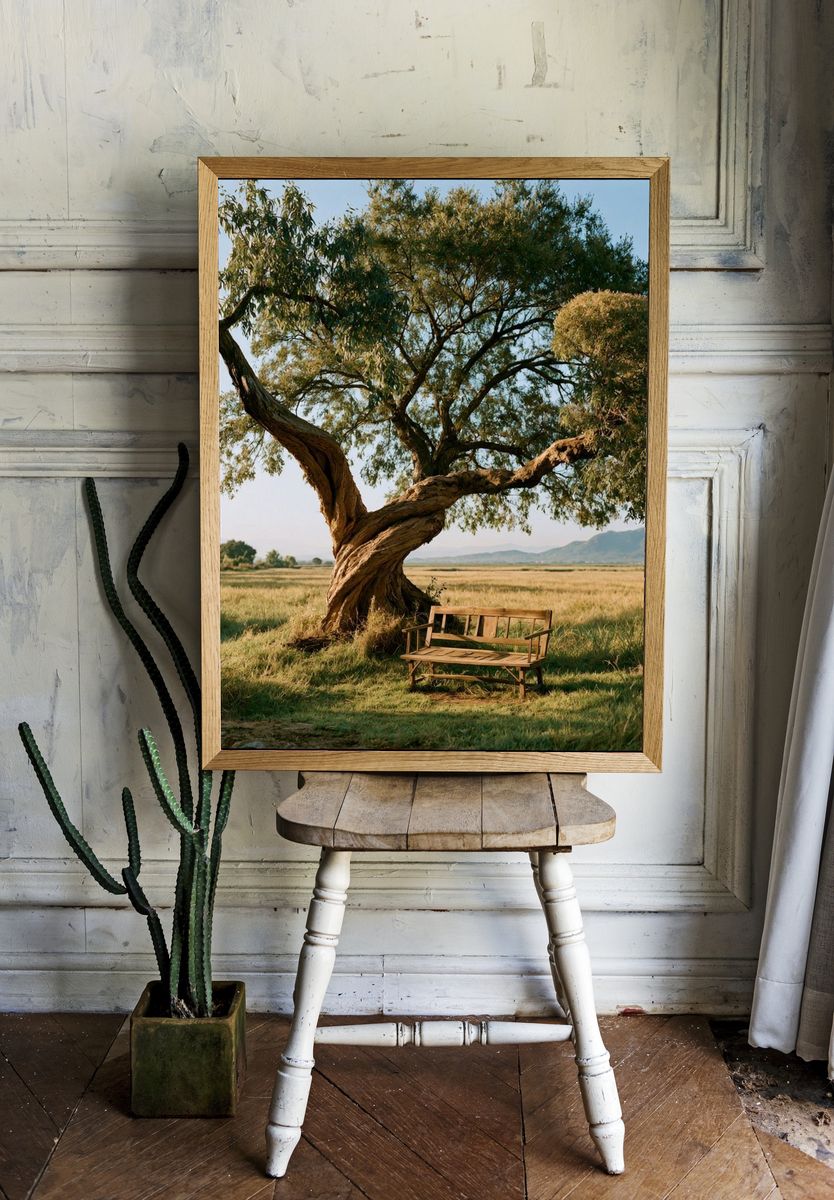 Solitary Tree Landscape Poster. room preview