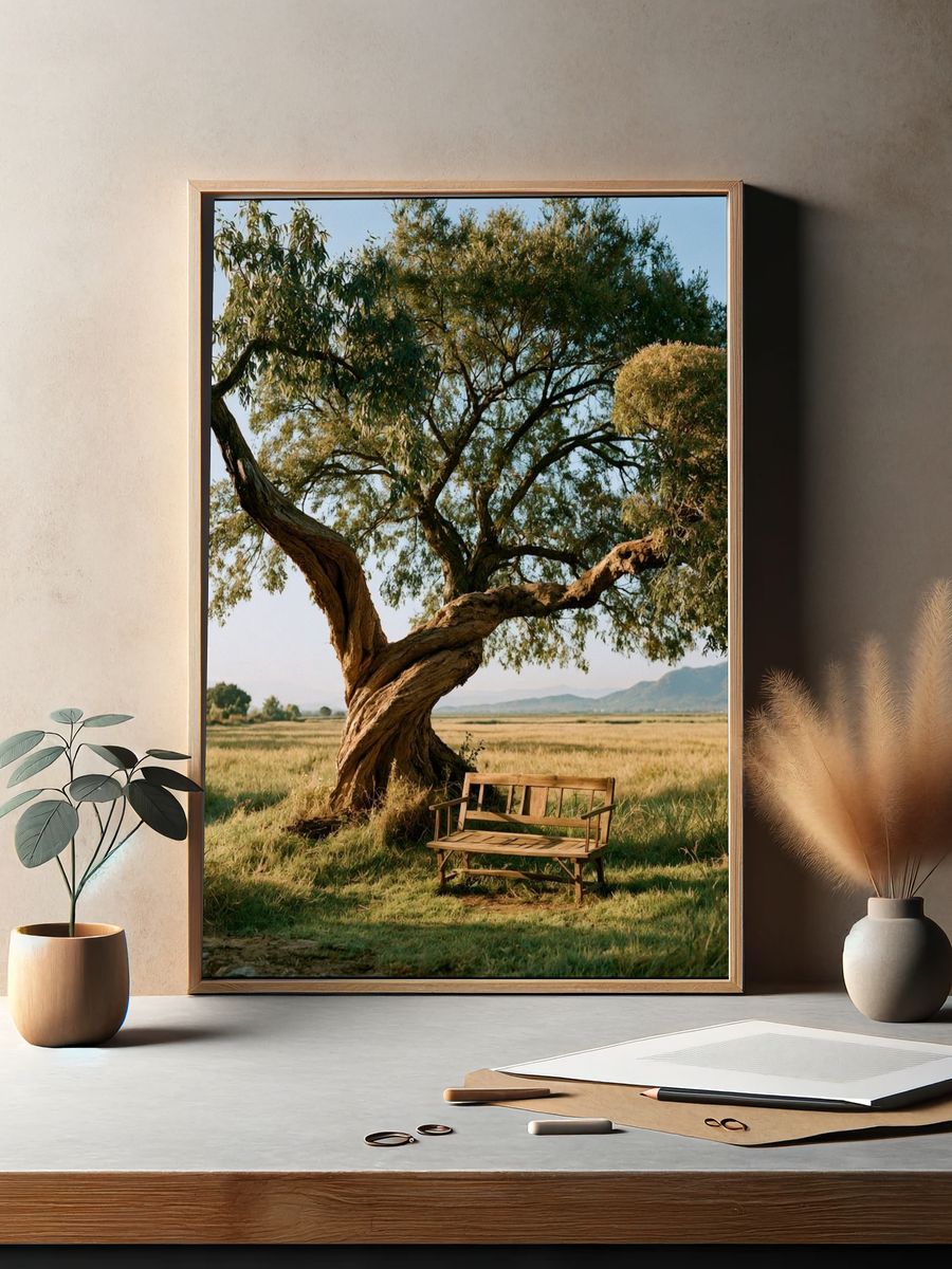 Solitary Tree Landscape Poster. — room view 2
