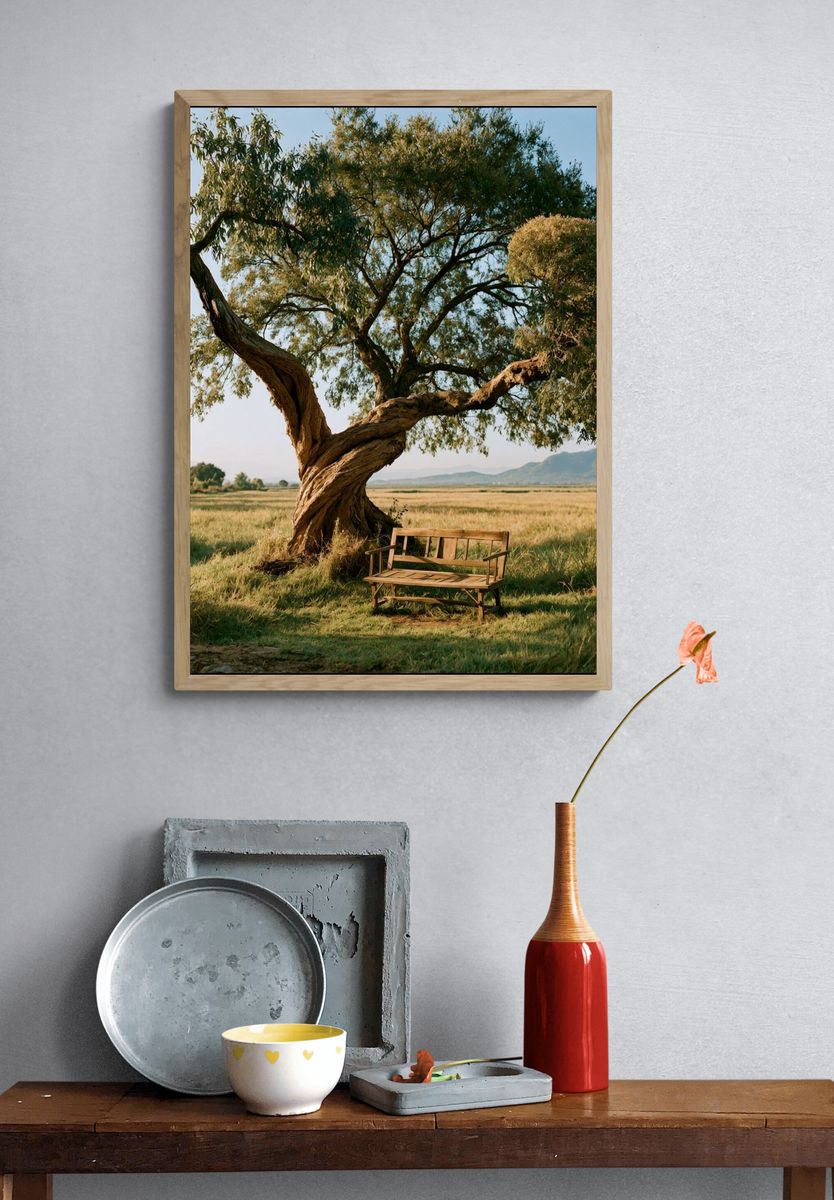 Solitary Tree Landscape Poster. — room view 3