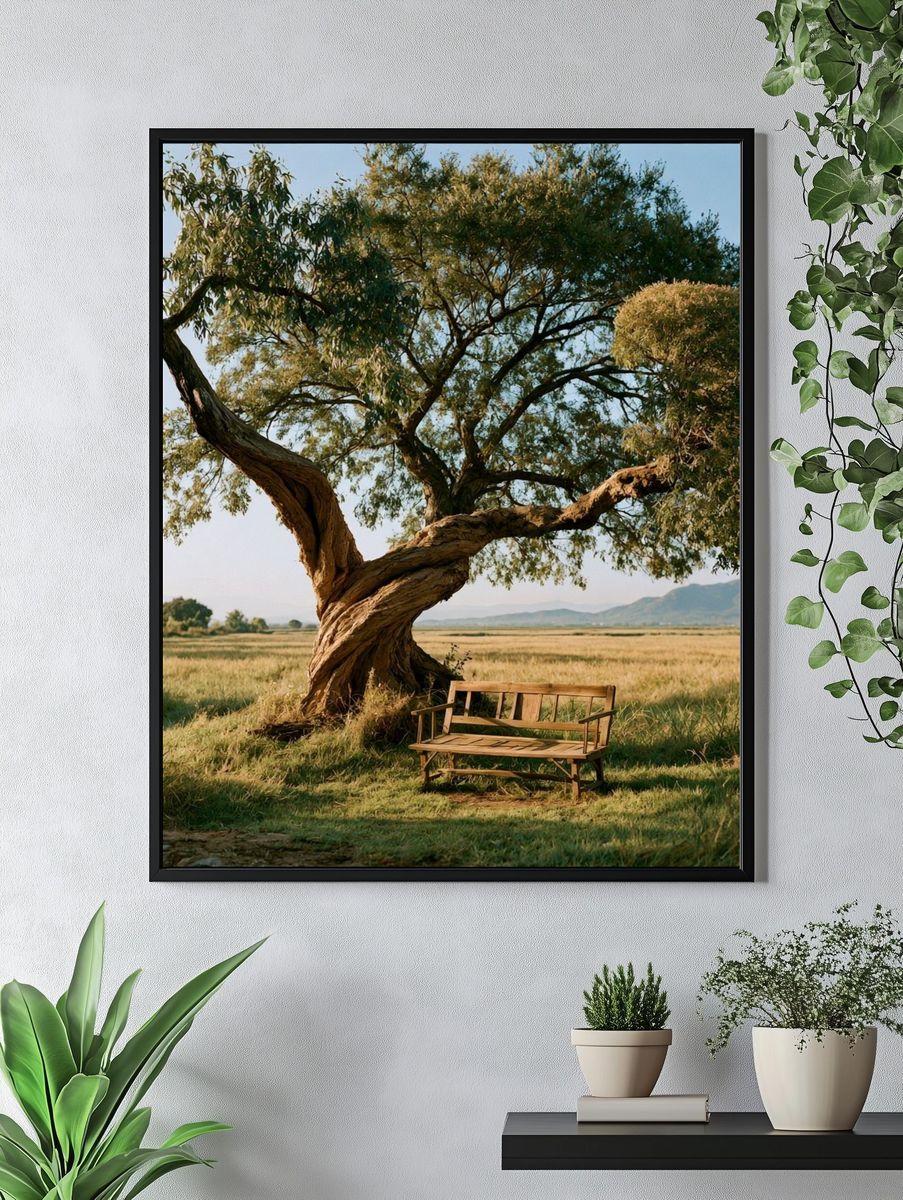 Solitary Tree Landscape Poster. — room view 4