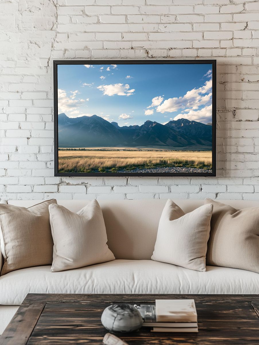 Mountain Meadow Sky Print. room preview