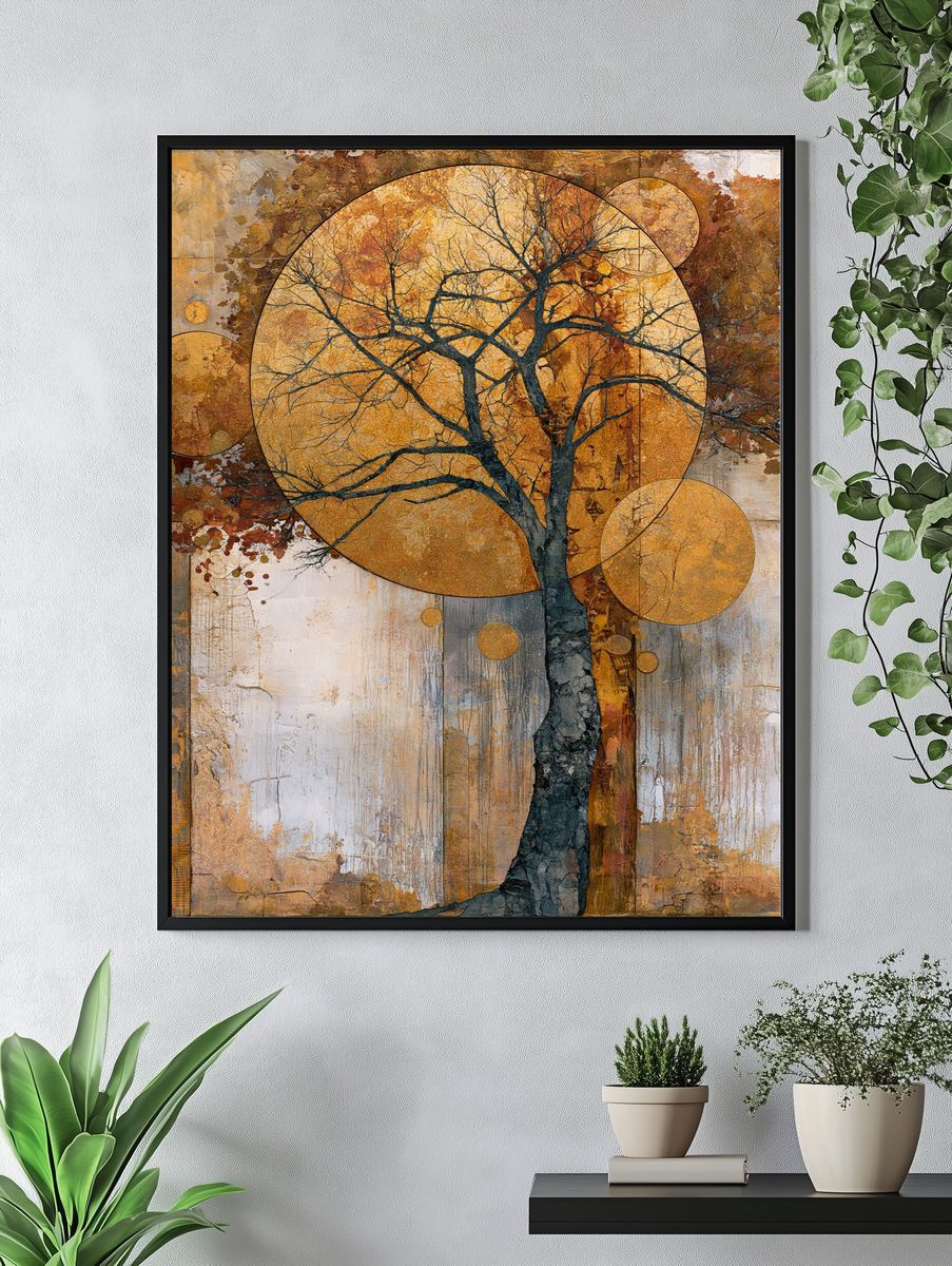 Autumn Tree Geometry Print. — room view 4