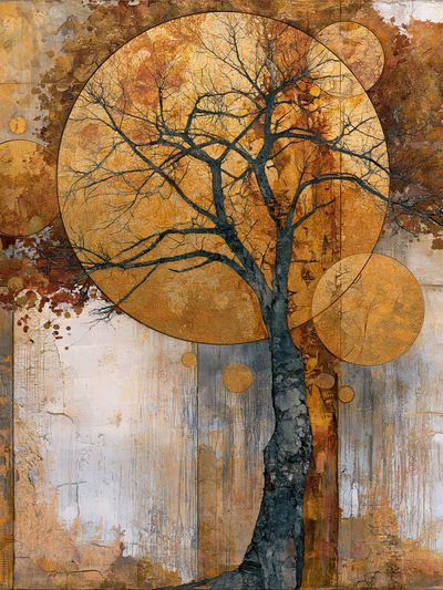 Autumn Tree Geometry Print.