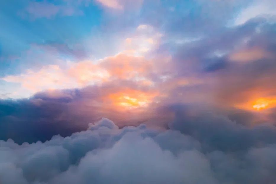 Sunrise clouds. poster — nature art