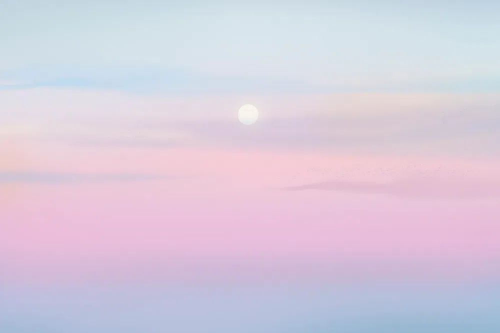 Sunset background on pastel sky. poster detail