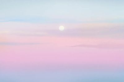 Sunset background on pastel sky. poster