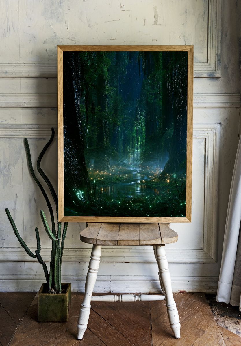 Enchanted Forest Glow Poster. room preview