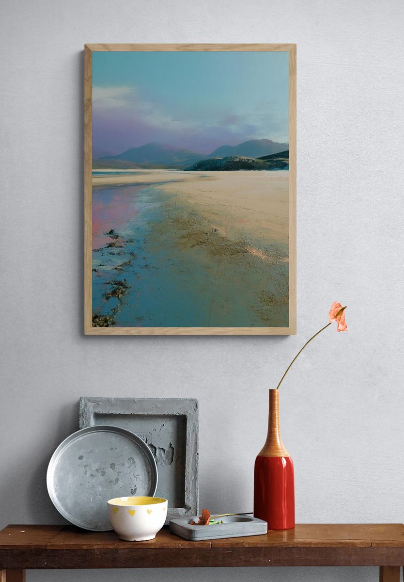 Pastel Coastal Landscape Print. — room view 3