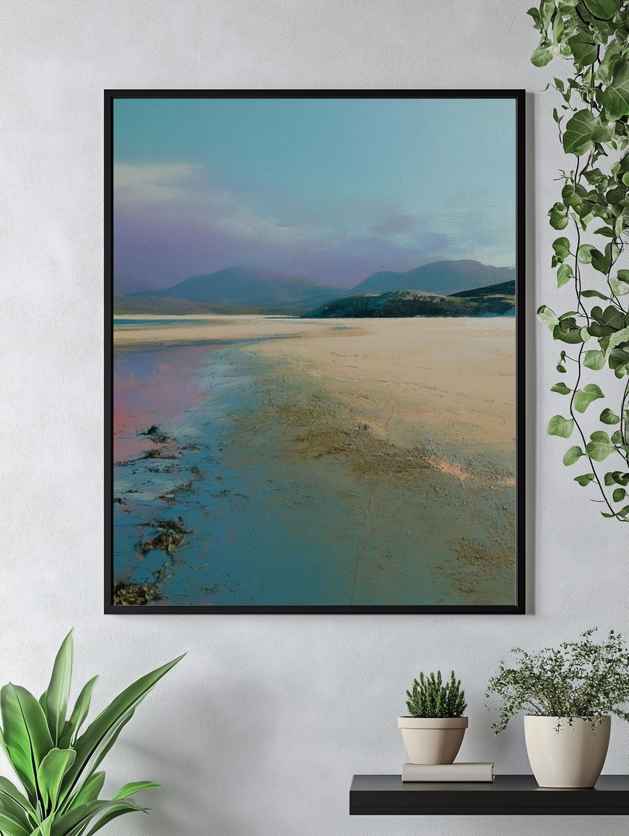 Pastel Coastal Landscape Print. — room view 4
