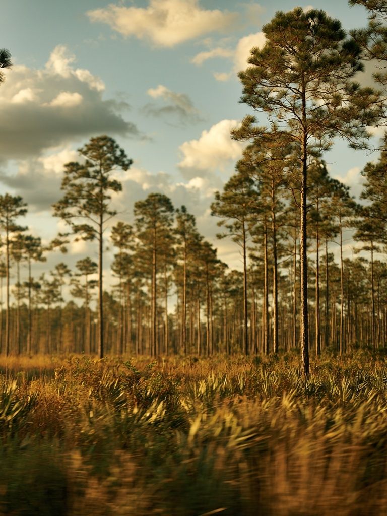 Pine Forest at Golden Hour Poster. poster detail