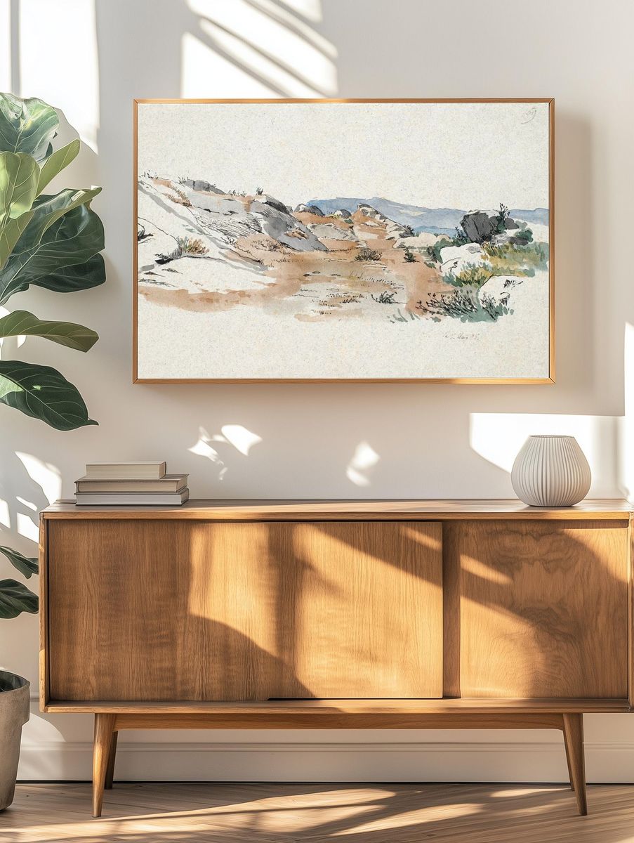Italian landscape boulders (1845), vintage. — room view 3