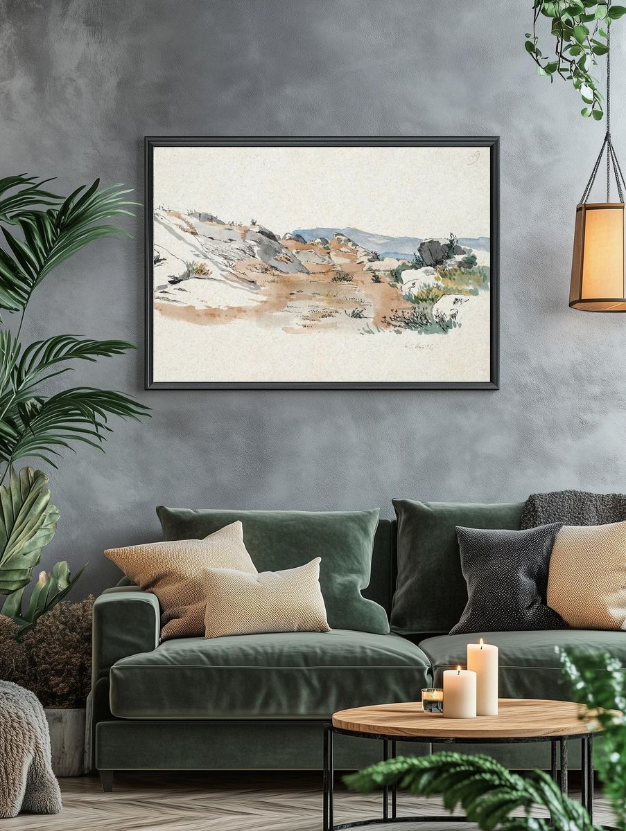 Italian landscape boulders (1845), vintage. — room view 4