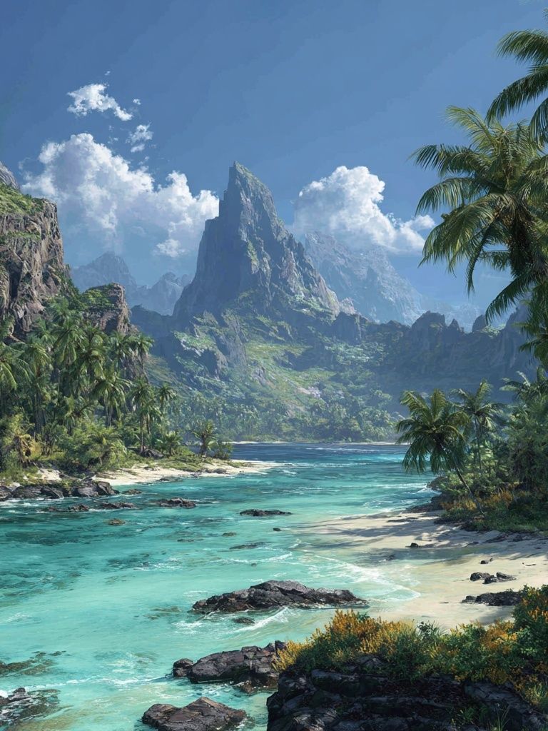 Tropical Lagoon Paradise Poster. poster — nature art