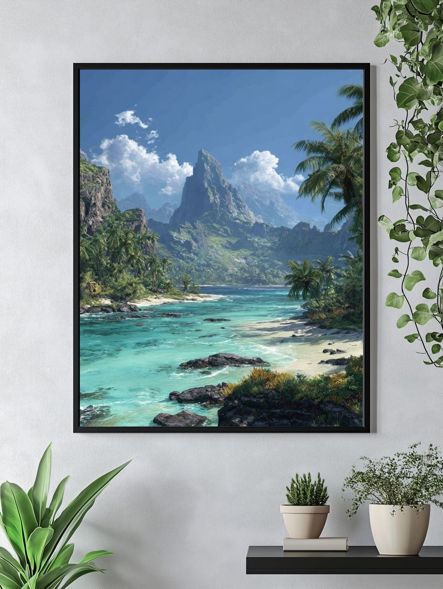 Tropical Lagoon Paradise Poster. — room view 4
