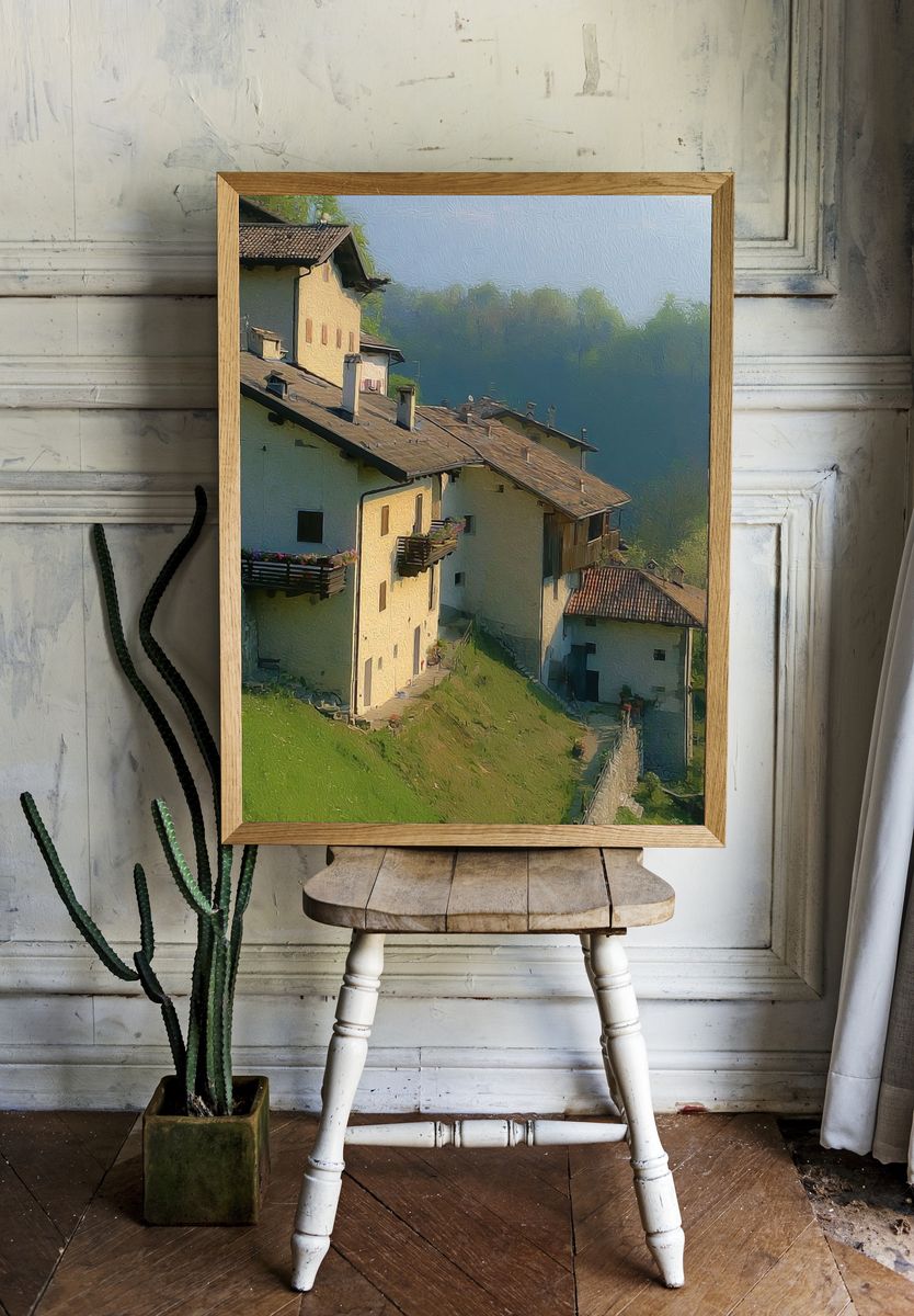 Alpine Village Hillside Poster. room preview