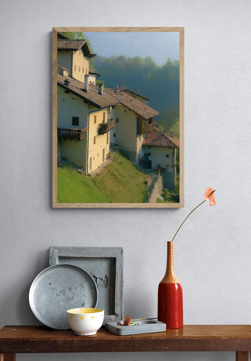 Alpine Village Hillside Poster. — room view 3
