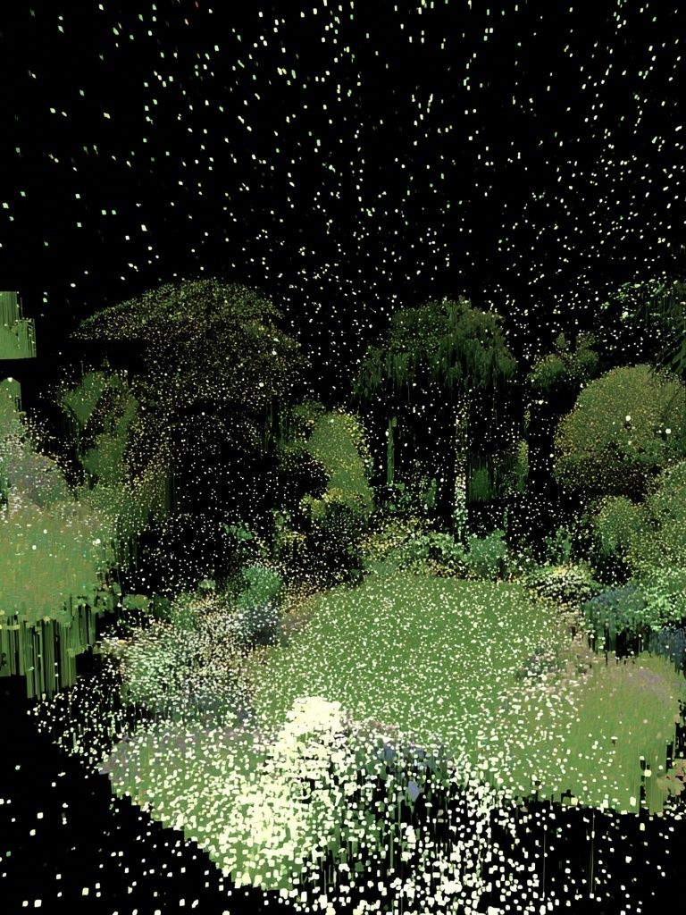 Dreamy Garden Nightscape Print. poster detail