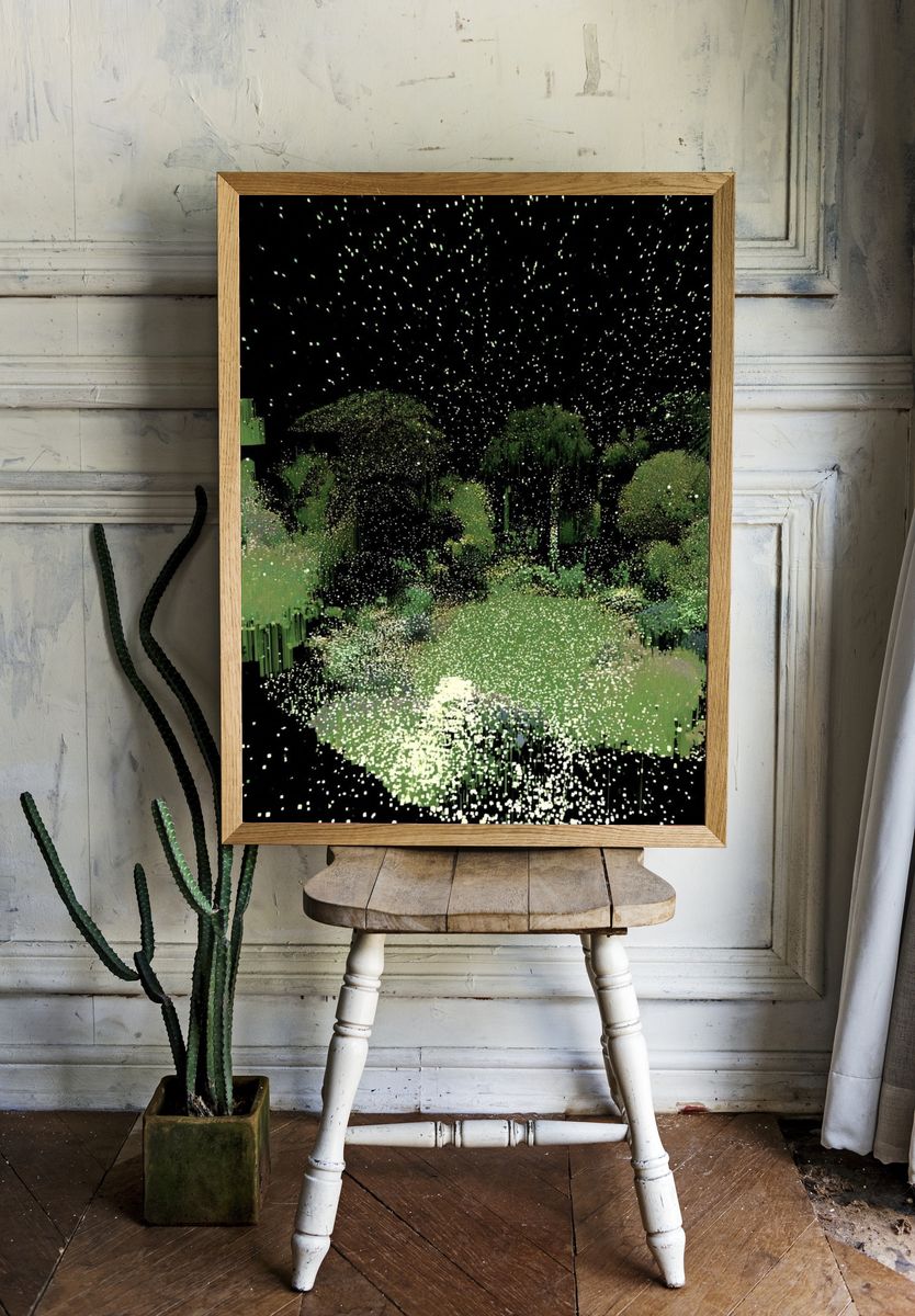 Dreamy Garden Nightscape Print. — room view 1