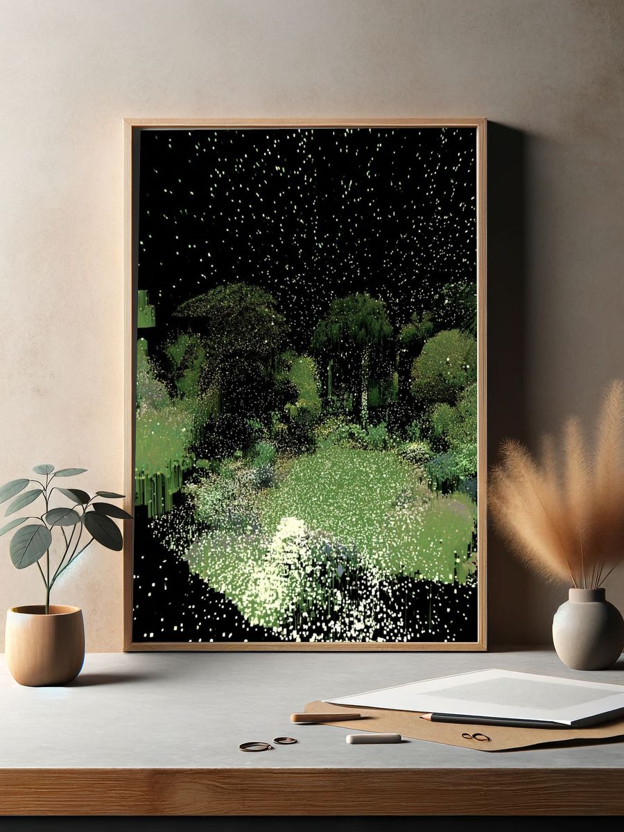Dreamy Garden Nightscape Print. — room view 2