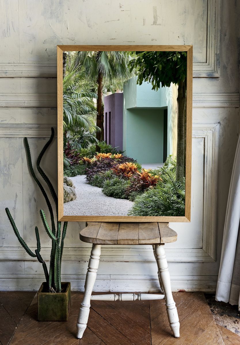 Tropical Garden Path Photography Poster. — room view 1