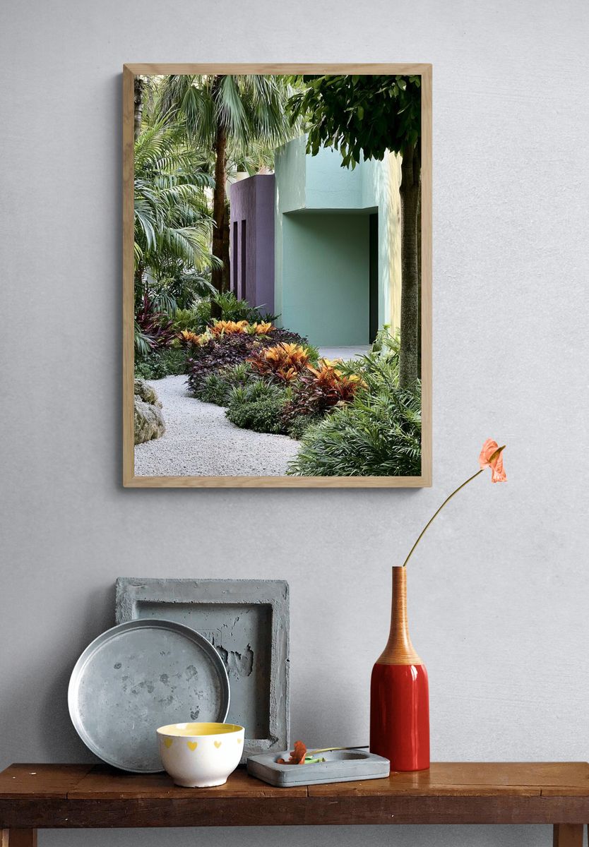 Tropical Garden Path Photography Poster. — room view 3