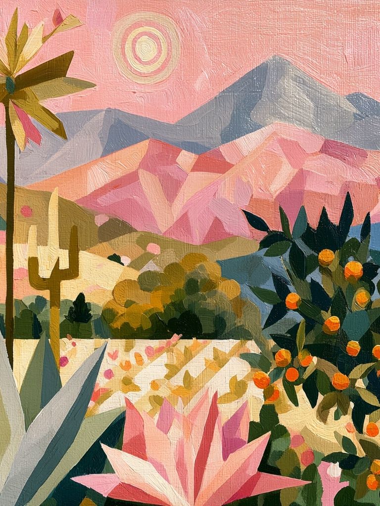 Desert Bloom Landscape Print. poster detail
