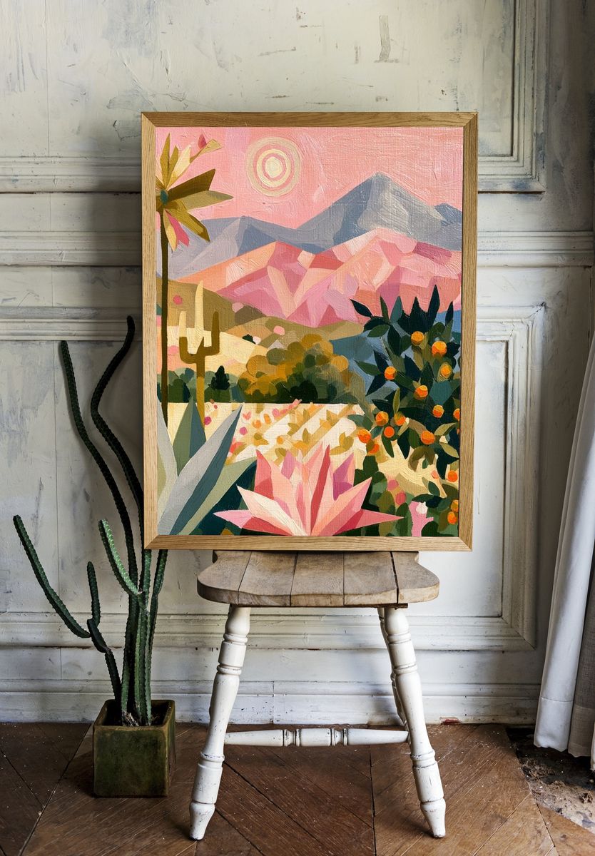 Desert Bloom Landscape Print. — room view 1