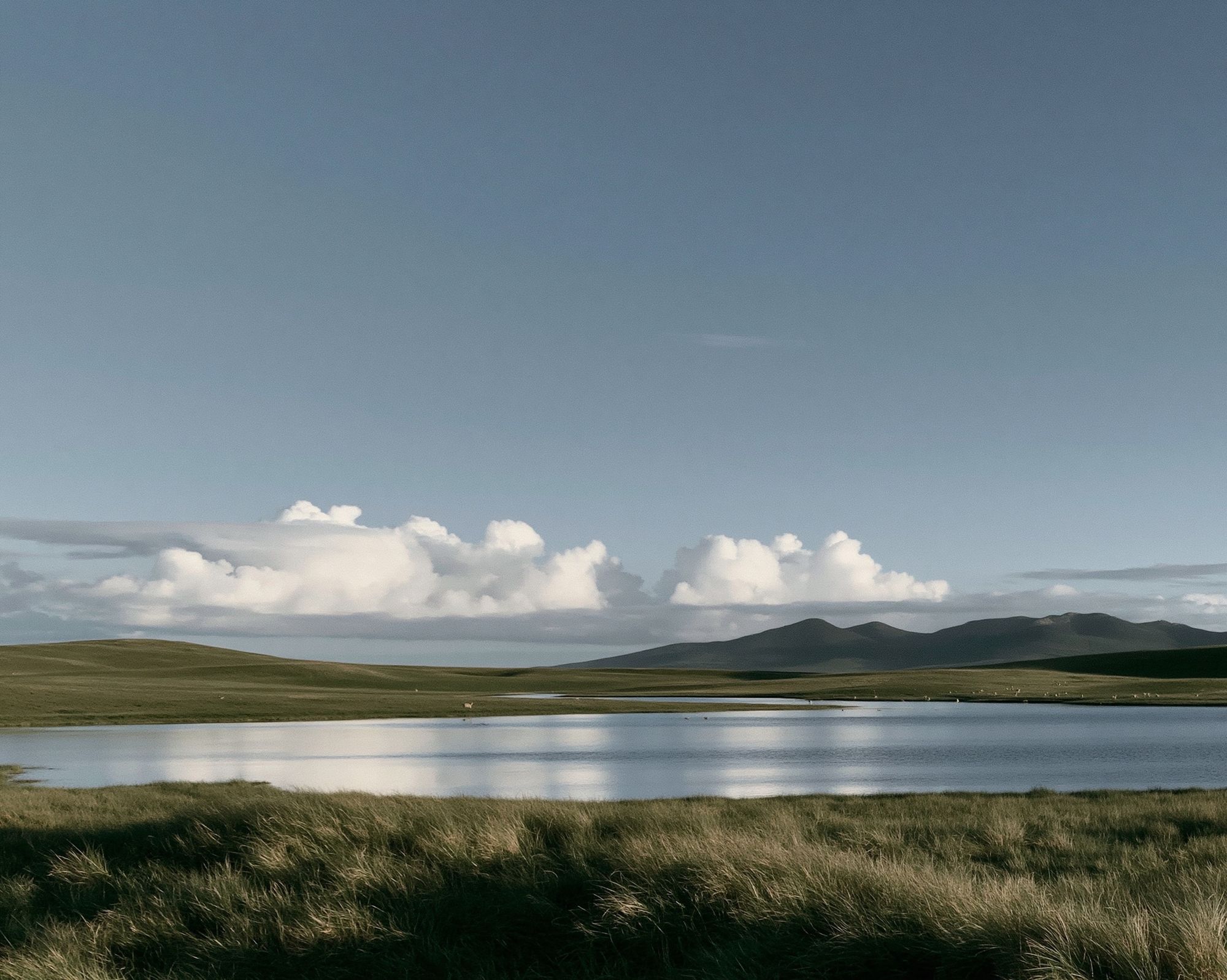 Misty Highland Lake Landscape Print. poster — nature art