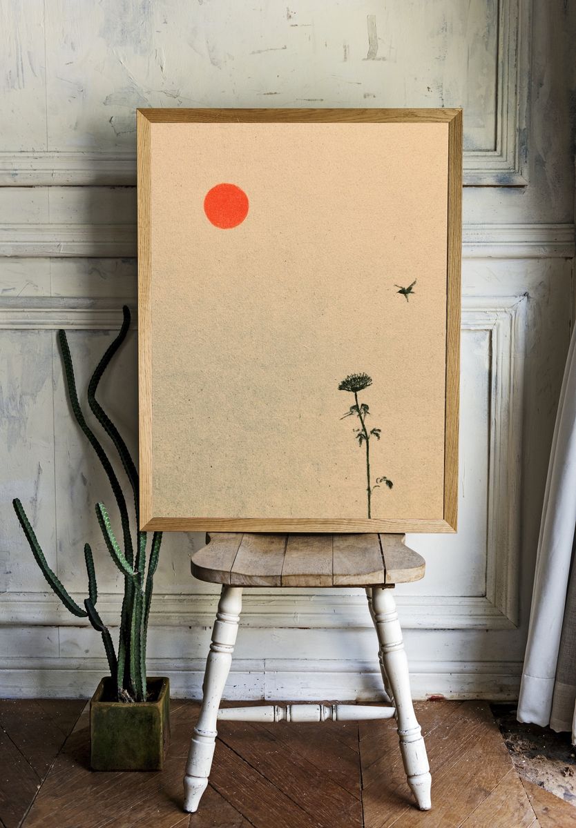 Minimal Sun and Plant Poster. room preview