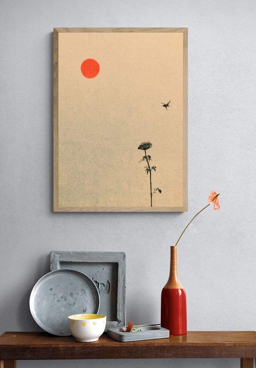 Minimal Sun and Plant Poster. — room view 3