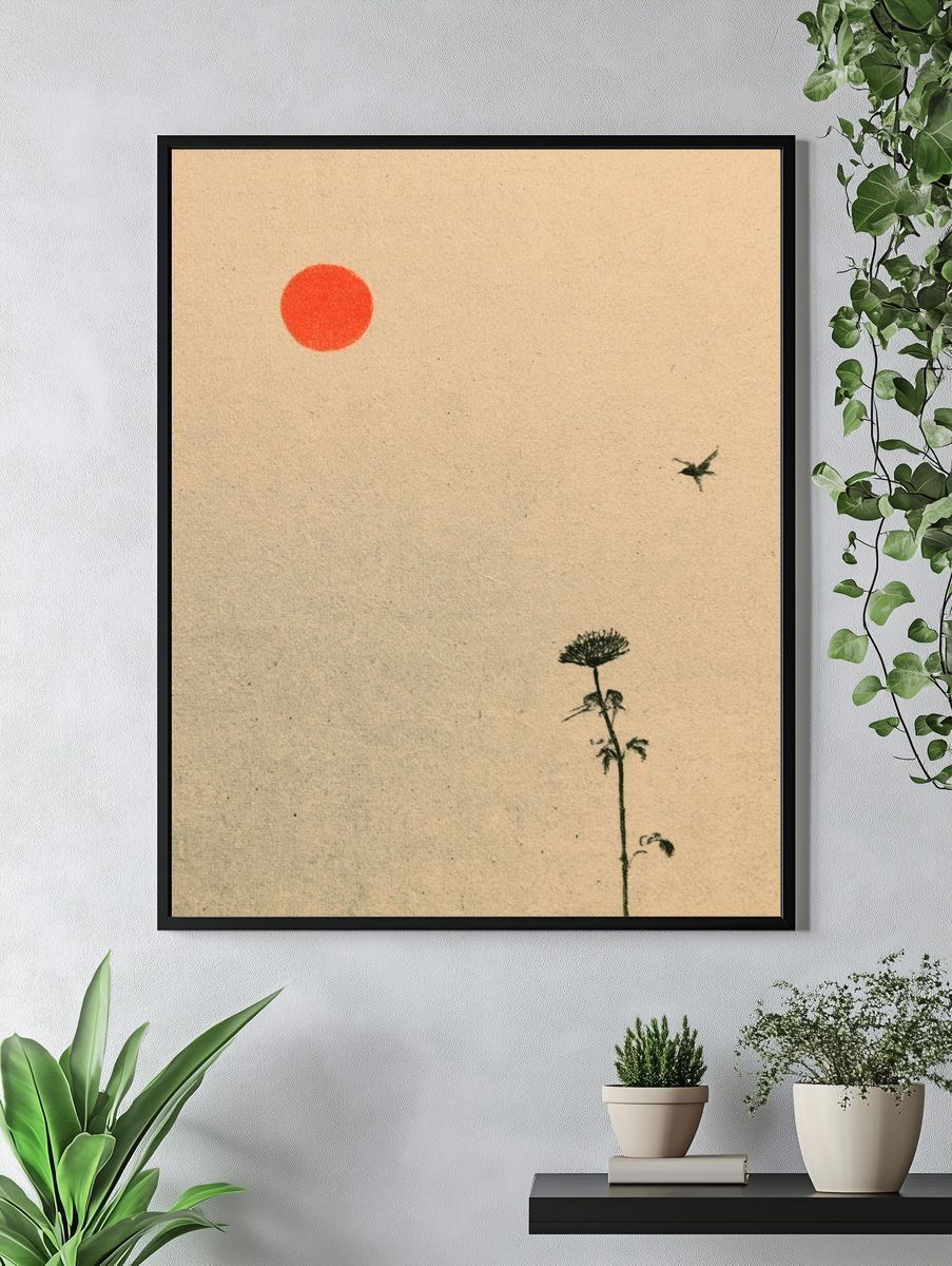 Minimal Sun and Plant Poster. — room view 4