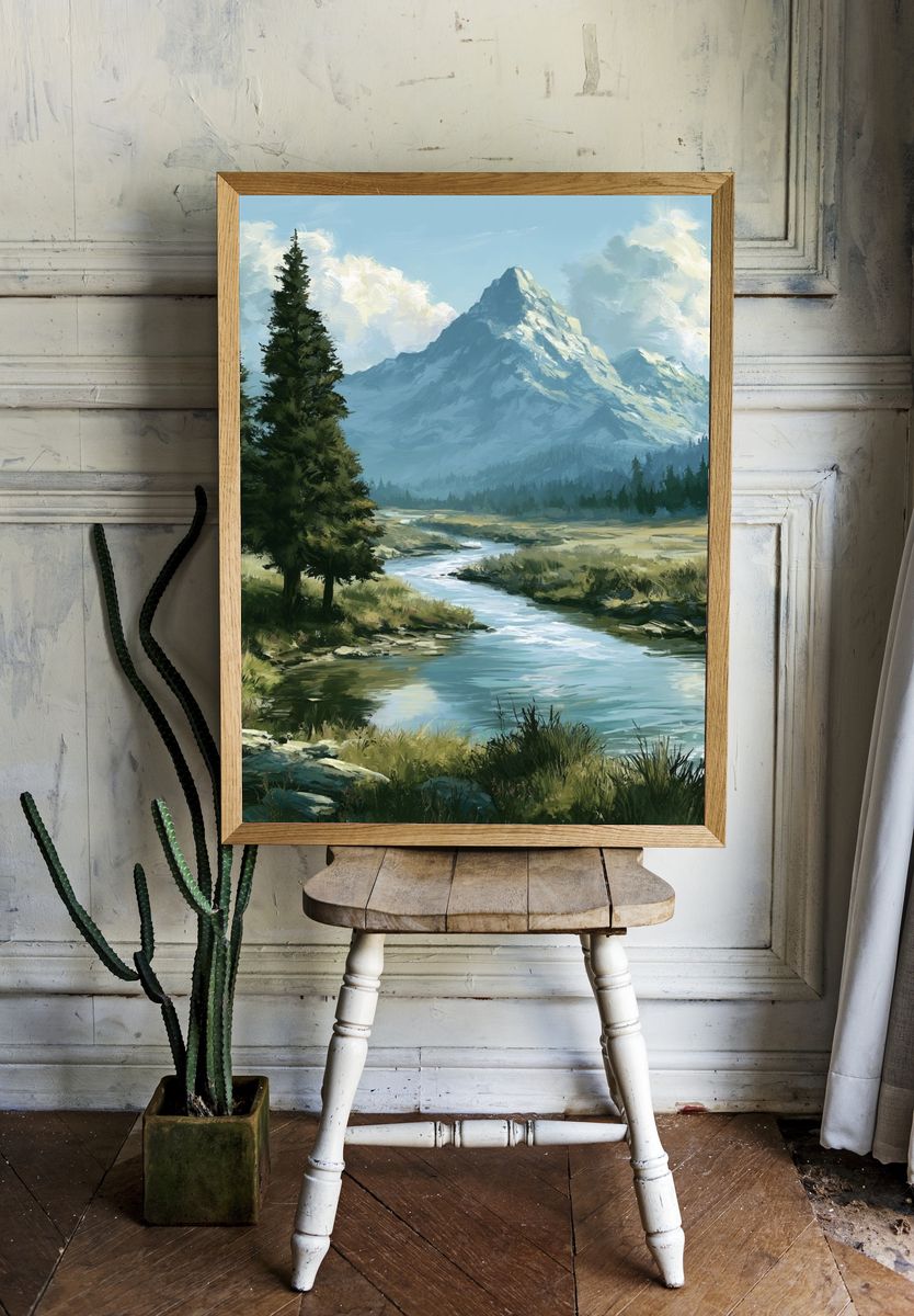 Tropical Mountain Coast Poster. room preview