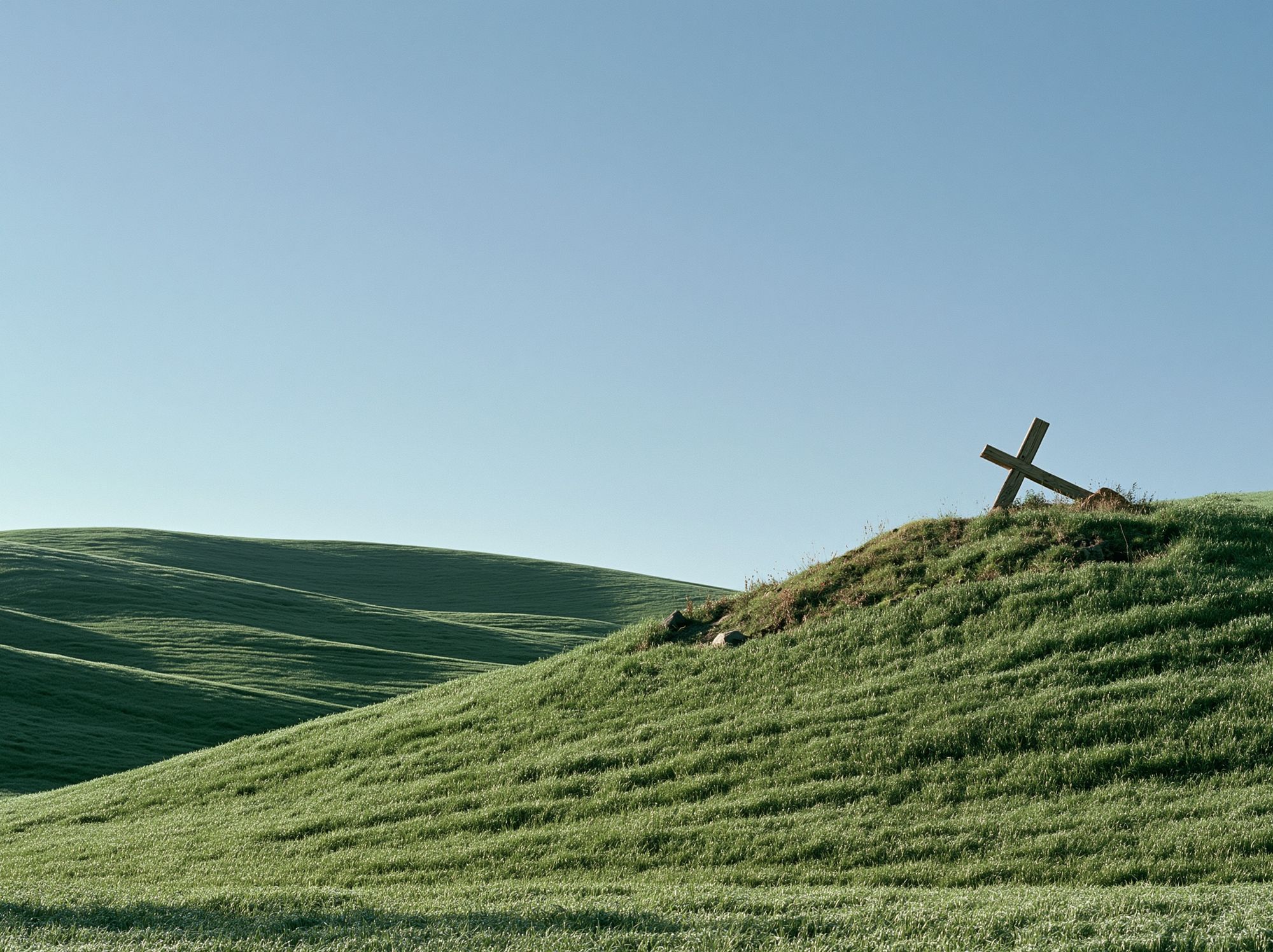Green Hills Cross Landscape Poster. poster — nature art
