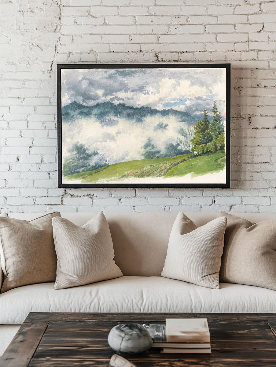 Mountain landscape mist Friedrich von. — room view 1