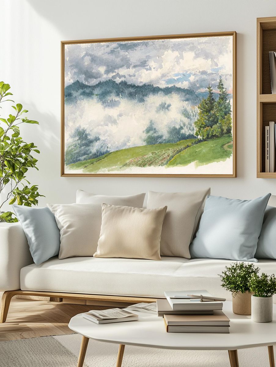 Mountain landscape mist Friedrich von. — room view 2