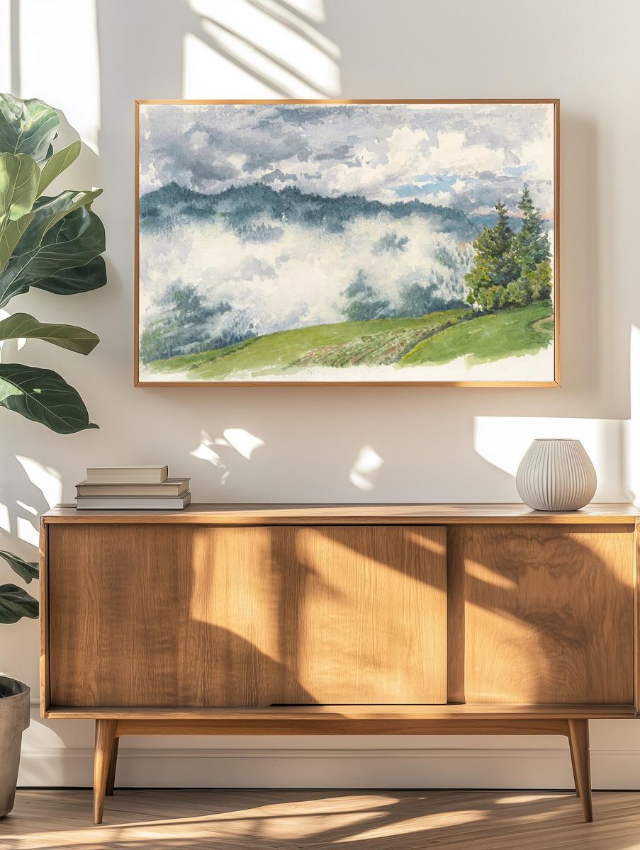 Mountain landscape mist Friedrich von. — room view 3