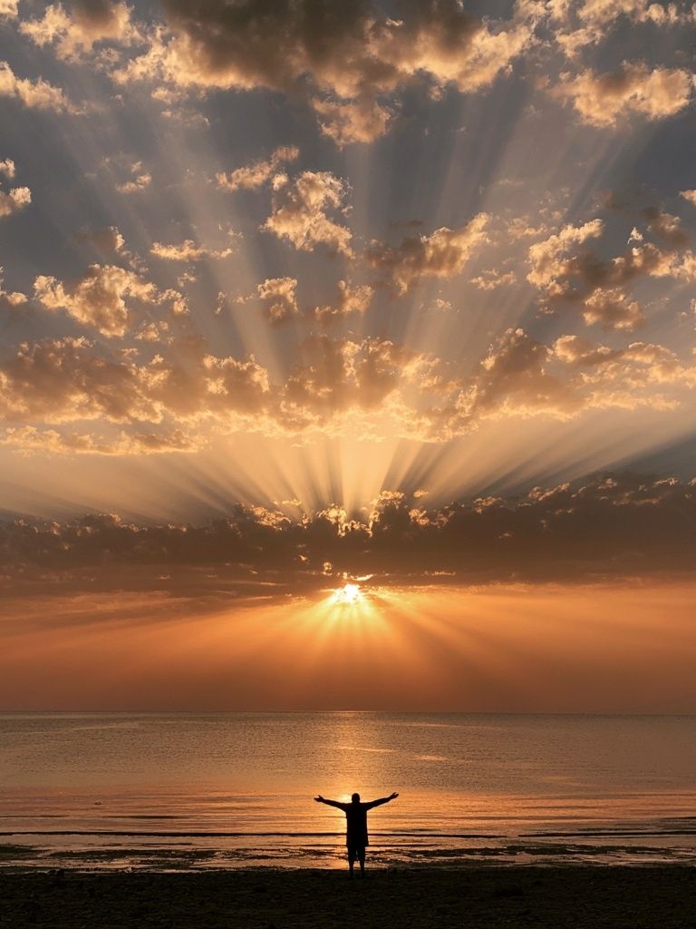 Sunrise Over Calm Sea Print. poster detail