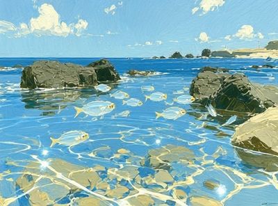 Coastal Fish in Blue Water Poster.
